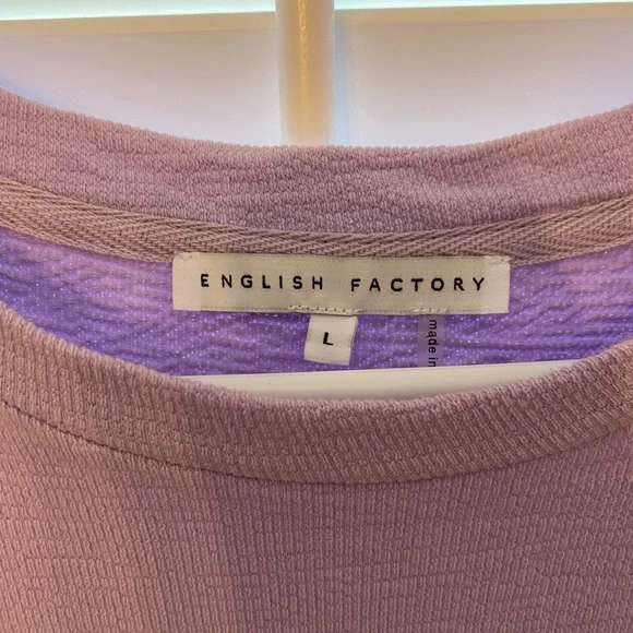 English Factory Solid Mini Dress, lilac, size large - Picture 4 of 7